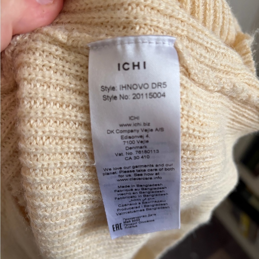 Anthropologie ICHI Novo Sweater Dress in Cream - Picture 4 of 5